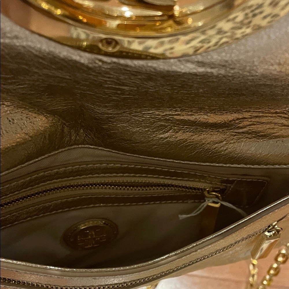 Tory Burch Metallic Gold Shoulder or Clutch Bag - Picture 5 of 9